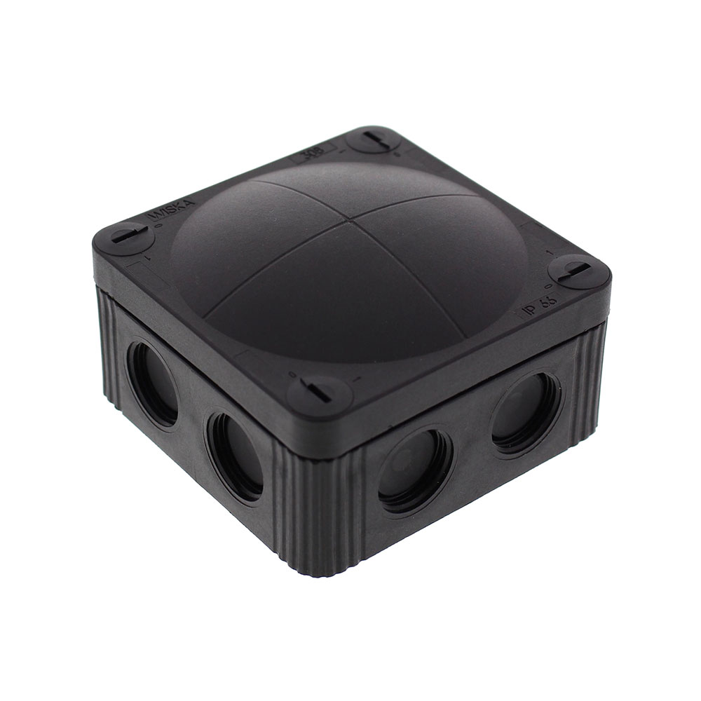 Wiska Combi 308 85mm x 85mm x 51mm PVC Junction Box Black IP67