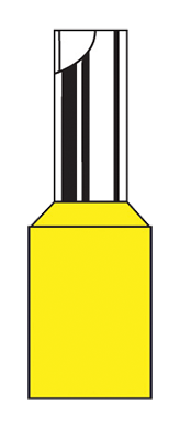Term Tech 1.0mm Insulated Bootlace Ferrule Yellow (Pack of 100)