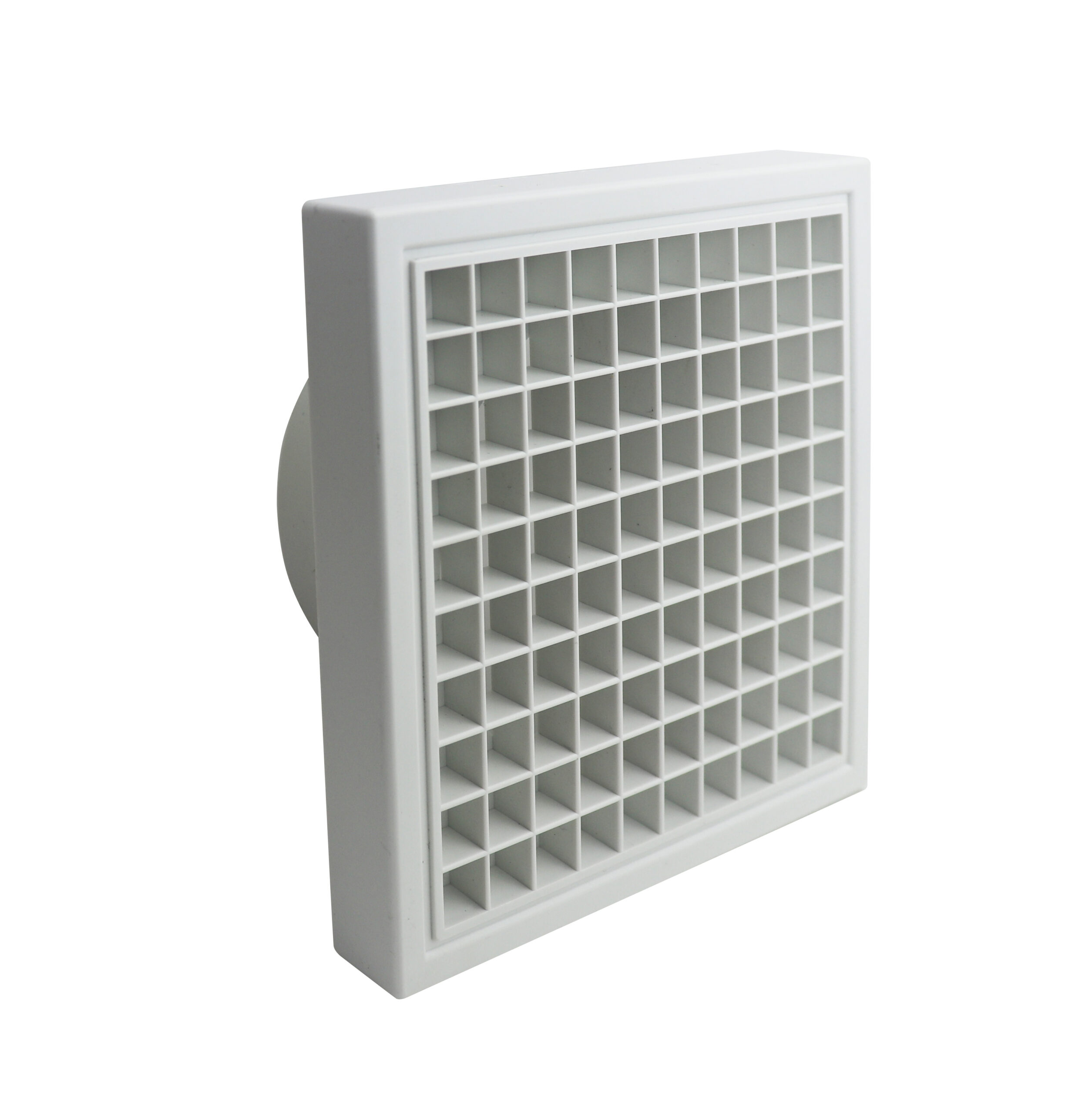 Manrose 140 x 140mm Egg Crate Grille with 100mm Round Spigot White