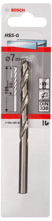 Bosch HSS Drill Bit 7.0mm x 109mm (Pack of 1)