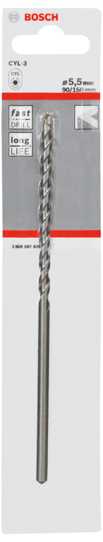 Bosch Expert Cyl-3 5.5mm x 150mm Concrete Drill Bit (Pack of 1)