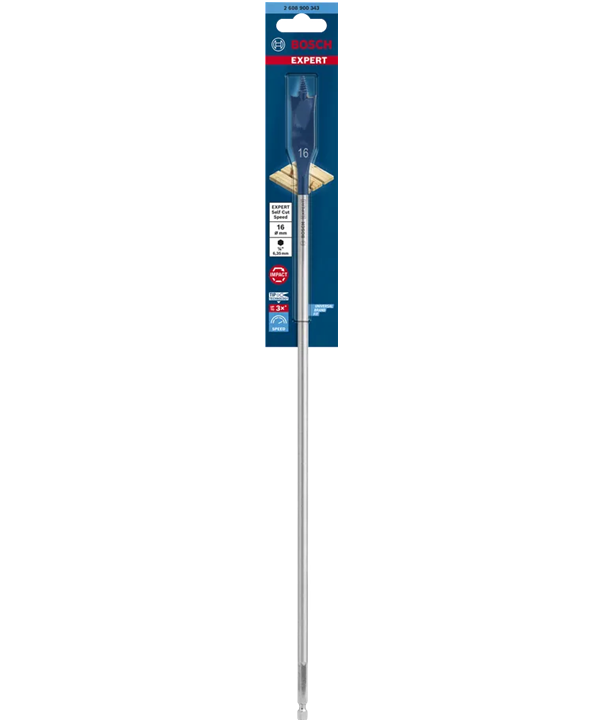 Bosch Expert SelfCut Flat Wood 16mm x 400mm Drill Bit (Pack of 1)