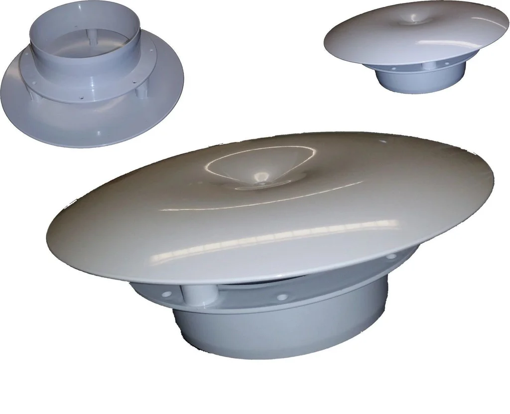 Manrose 100mm Mushroom Cowled Wall Outlet with Round Spigot White