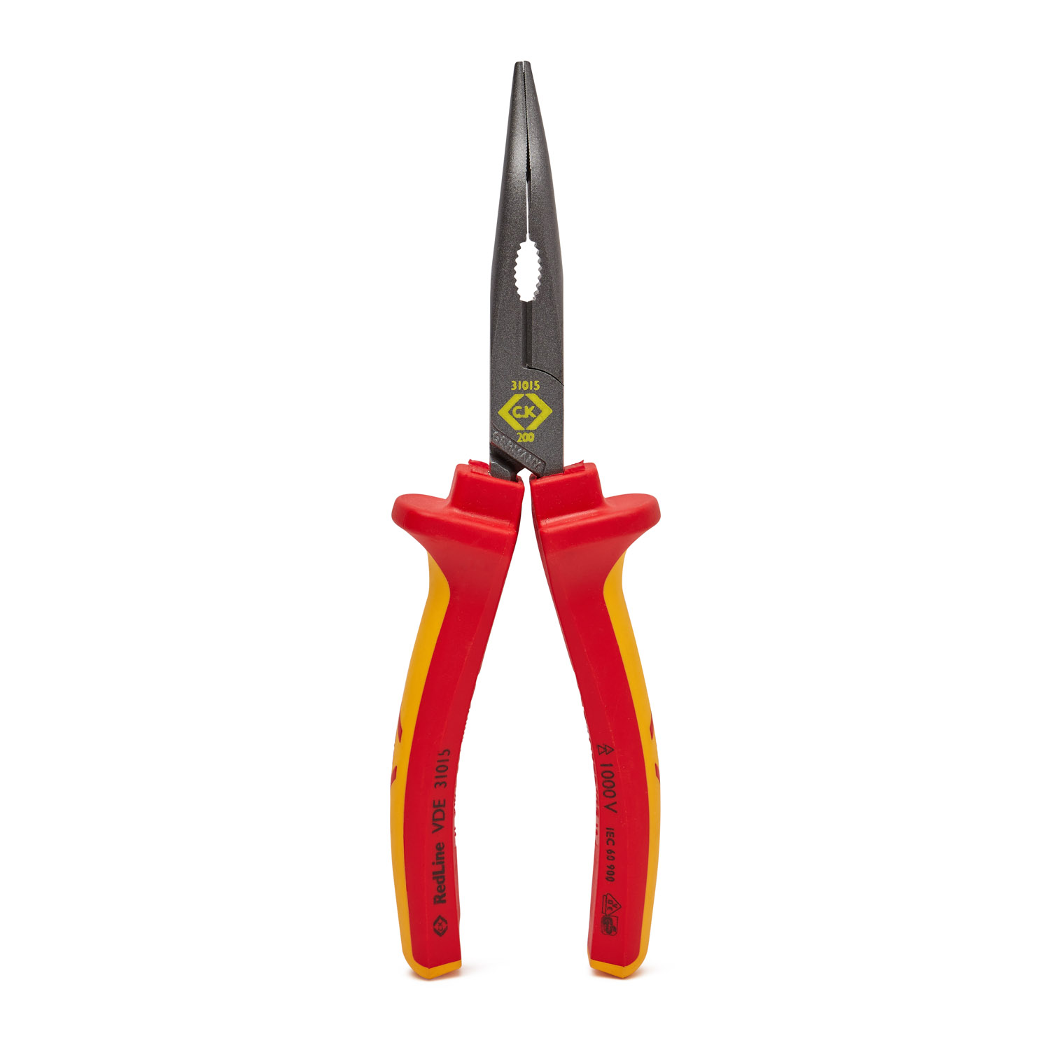 CK Tools 200mm RedLine VDE 45' Bent Snipe Nose Pliers