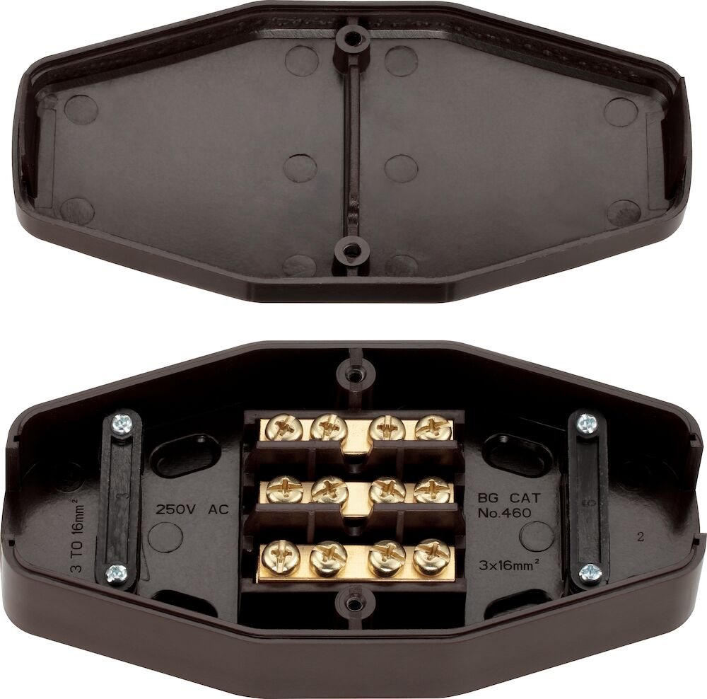 BG 60A 3 Way Heavy Duty Junction Box Brown