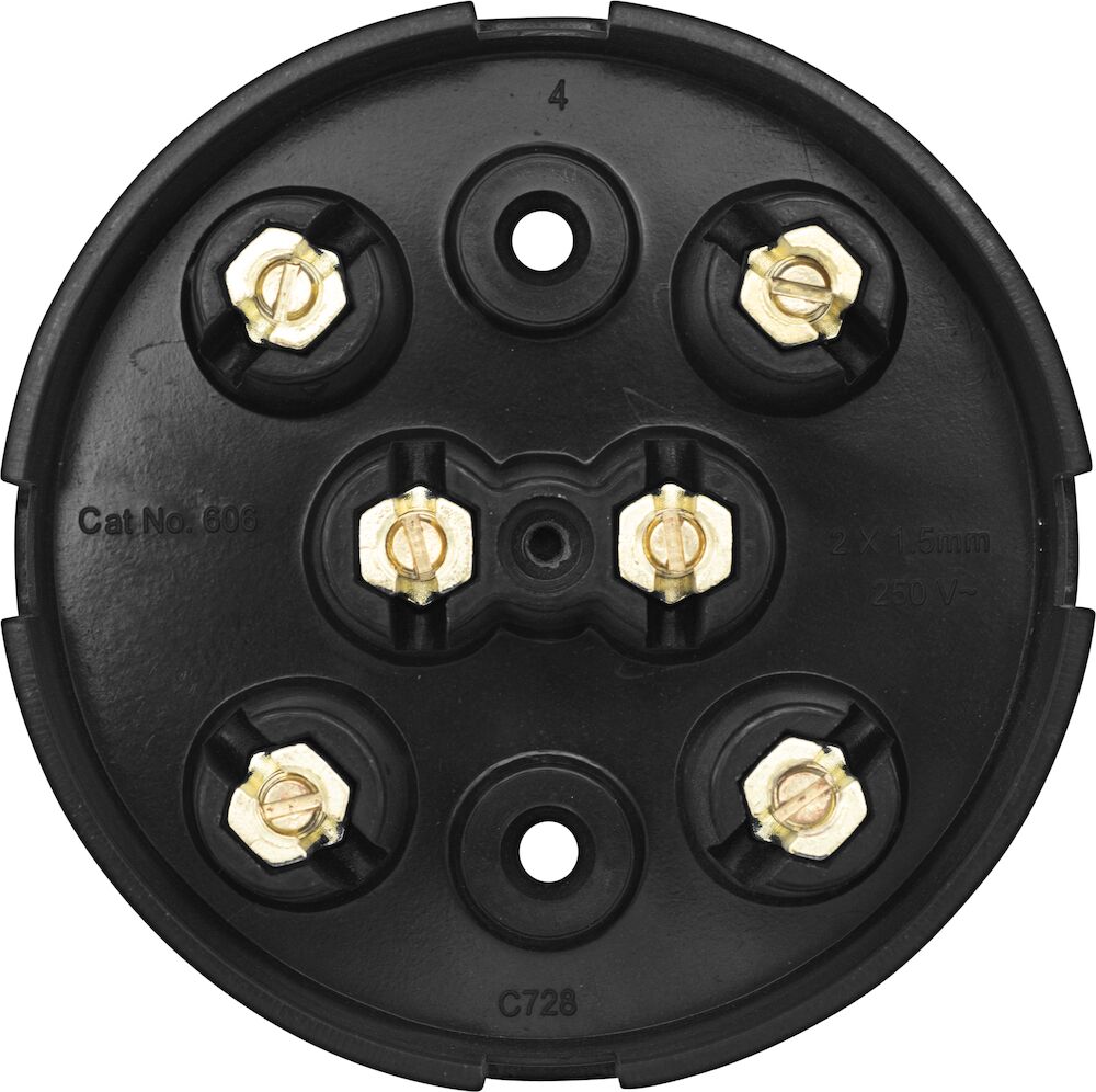 BG 20A 6 Way 88mm Diameter Junction Box Brown