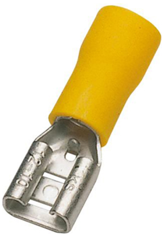 SWA 6.3mm Preinsulated Yellow Female Push-On Terminal Crimp