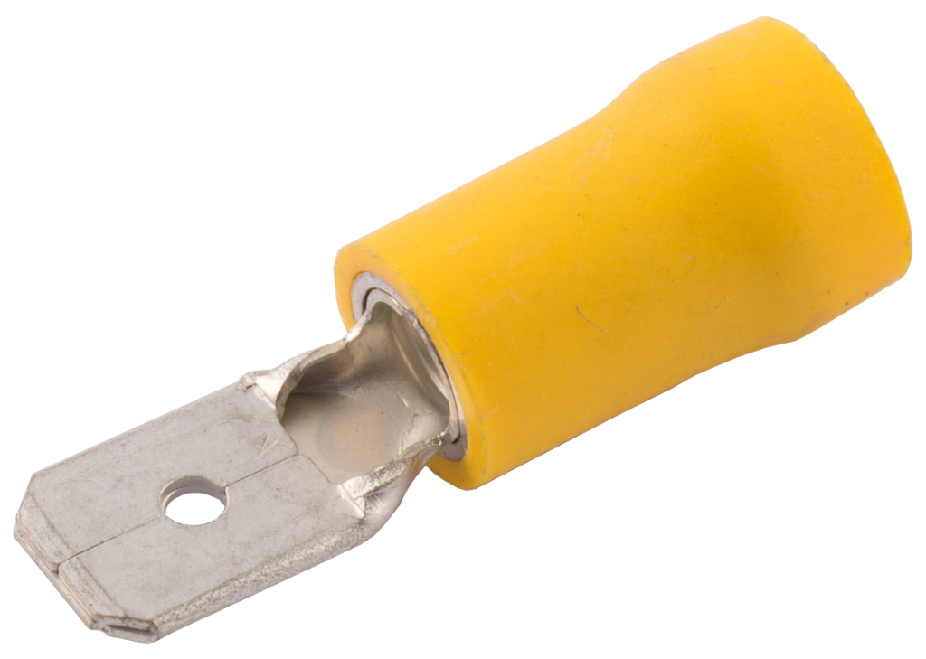 SWA 6.3mm Preinsulated Yellow Male Push-On Terminal Crimp