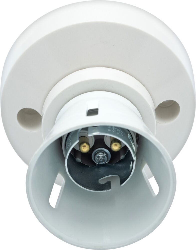 BG B22 3 Terminal Batten Holder with HO Skirt White