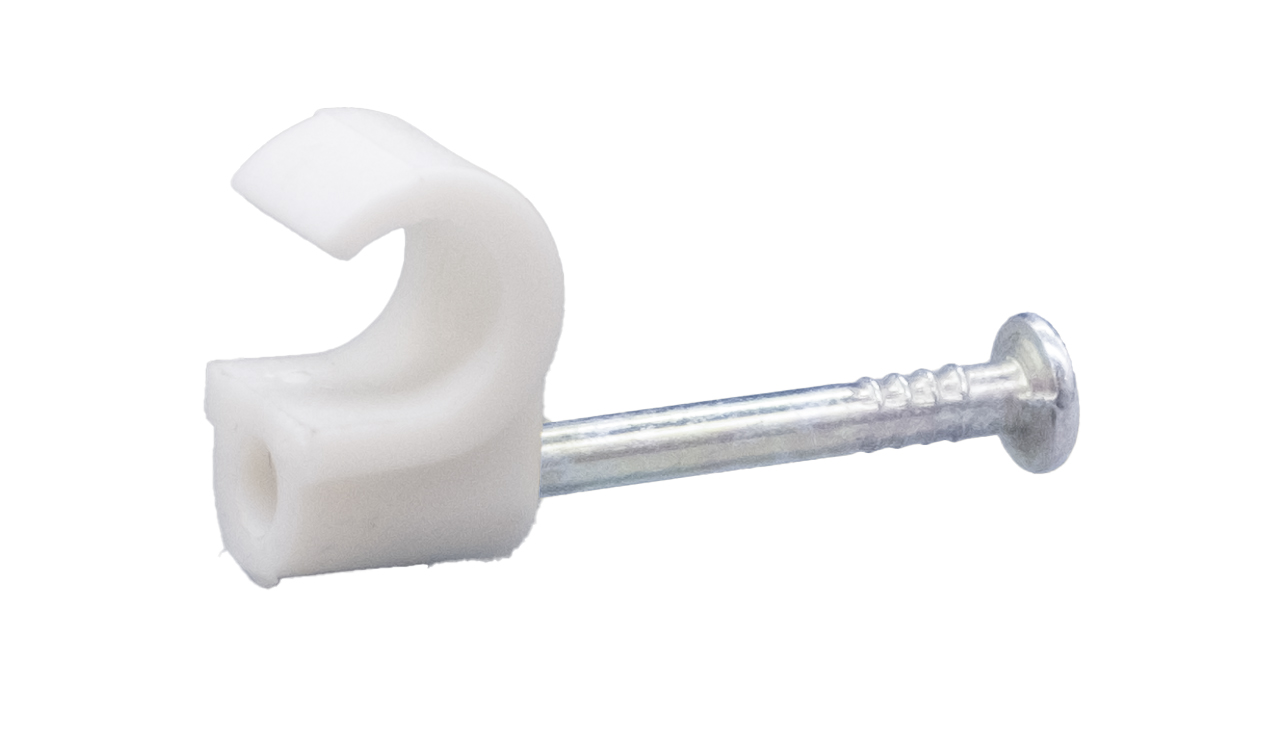 Tower 5-6mm Round Clip - White (Pack of 100)