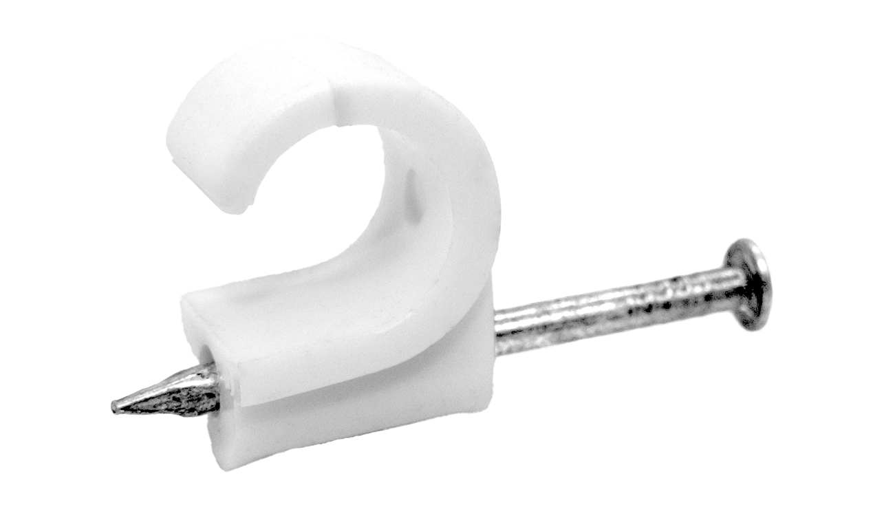 Tower 15-18mm Round Clip - White (Pack of 100)