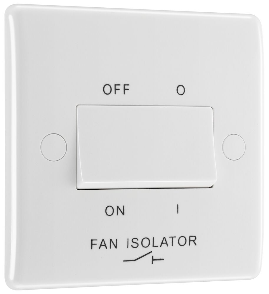 BG Nexus 10A 10AX 3 Pole Round Edge Fan Isolator Switch White