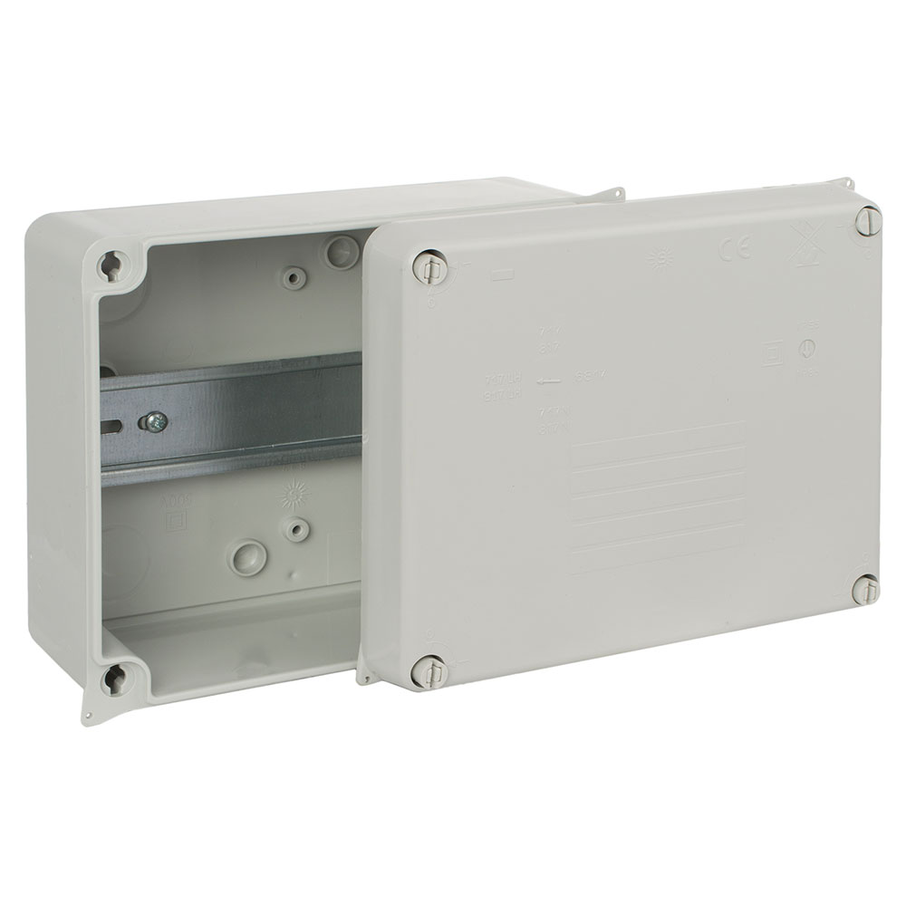 Wiska 165 x 145 x 84mm WIB3/DR PVC Enclosure IP65 Grey With Cones & Din Rail