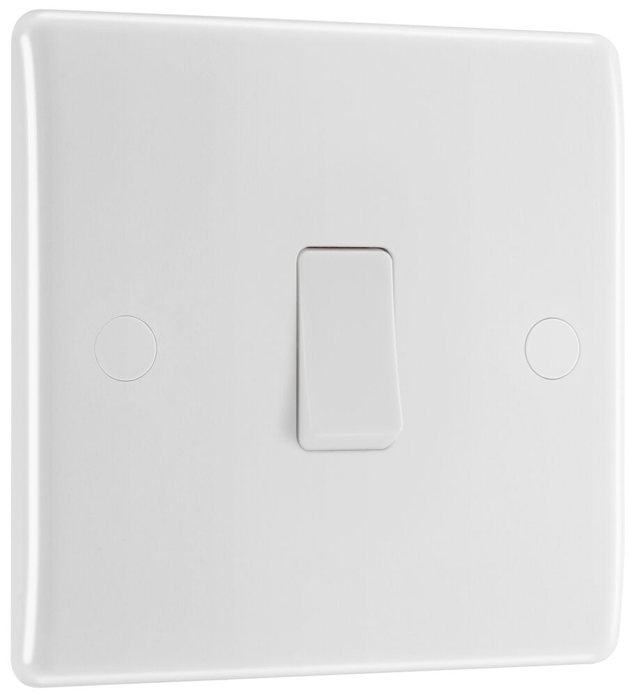 BG Nexus 20A DP Round Edge Switch White