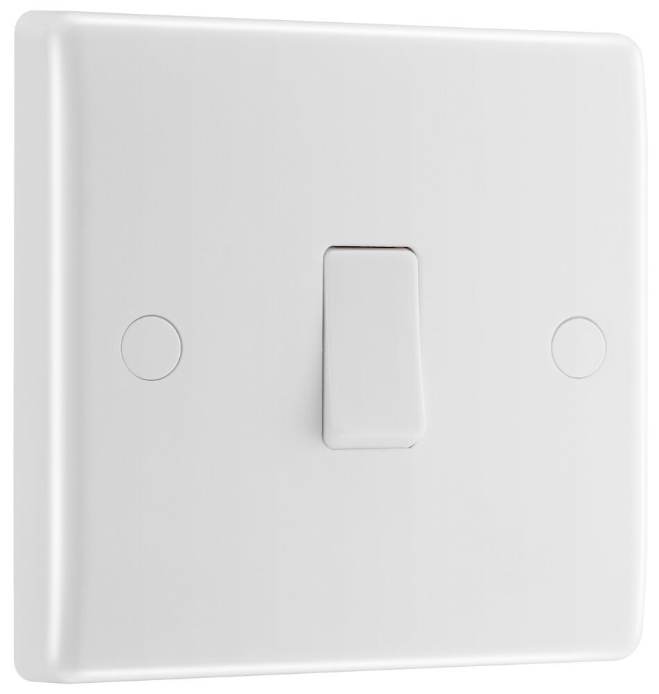 BG Nexus 20A DP Round Edge Switch with Flex Outlet White