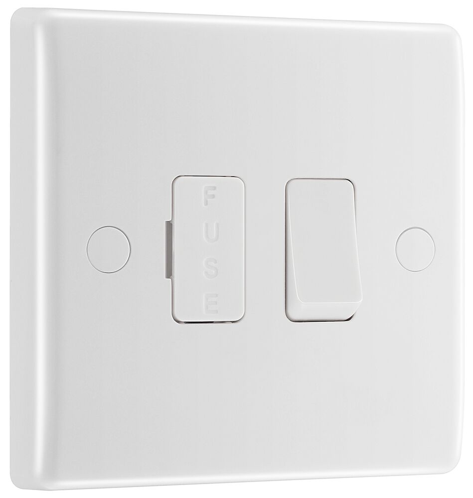 BG Nexus 13A Round Edge Switched Fused Spur Unit FCU with Flex Outlet White