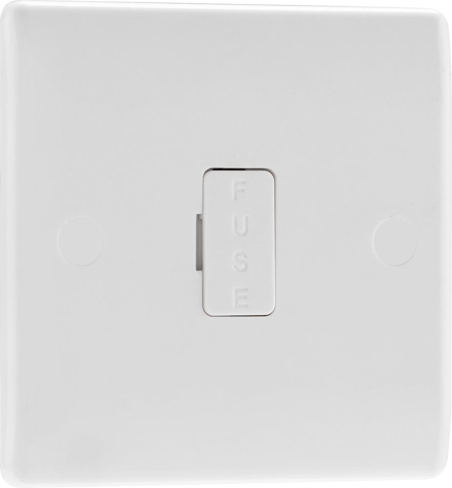 BG Nexus 13A Round Edge Unswitched Fused Spur Unit FCU White