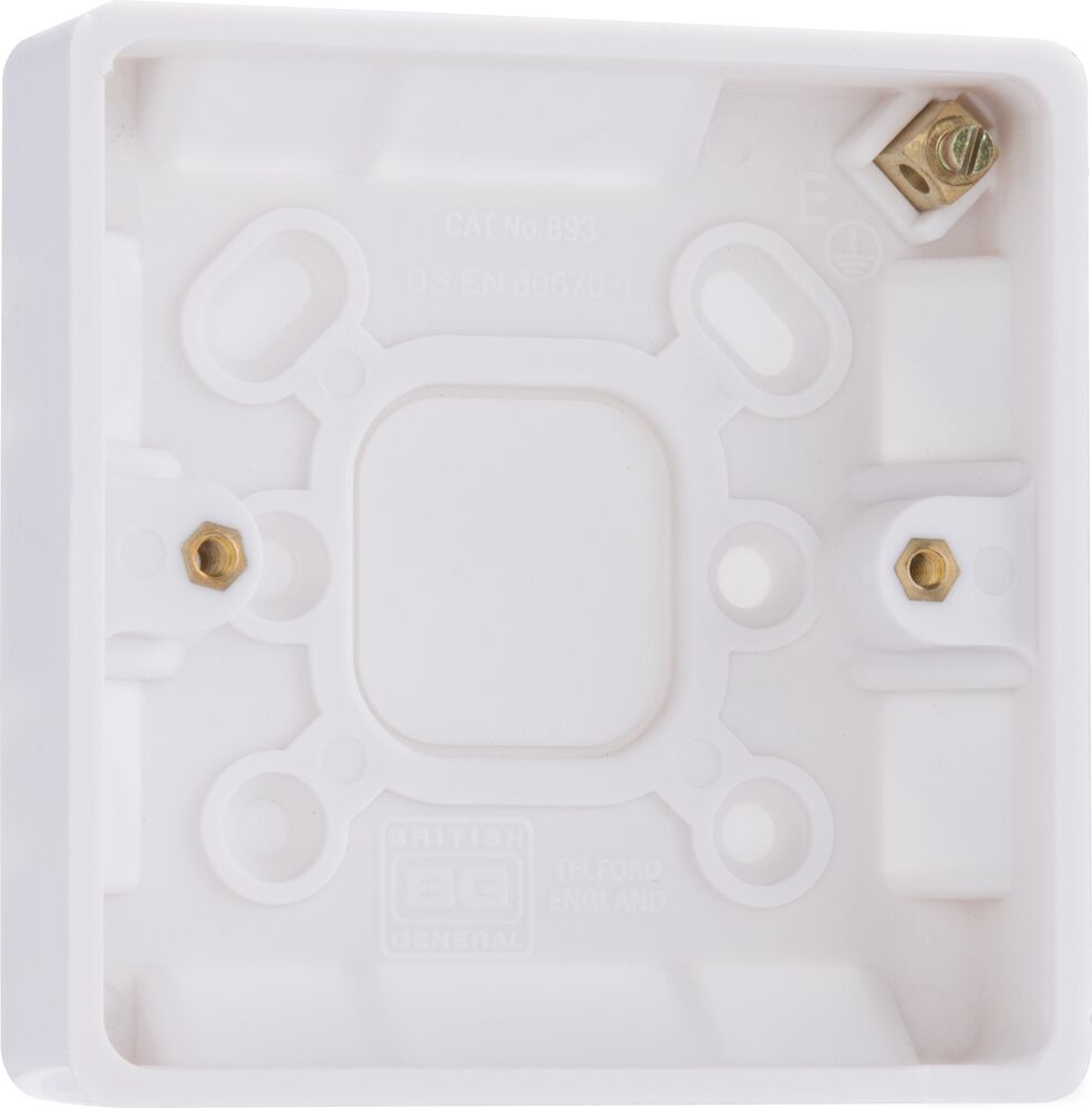 BG Nexus 1 Gang 19mm Deep Round Edge Pattress Box