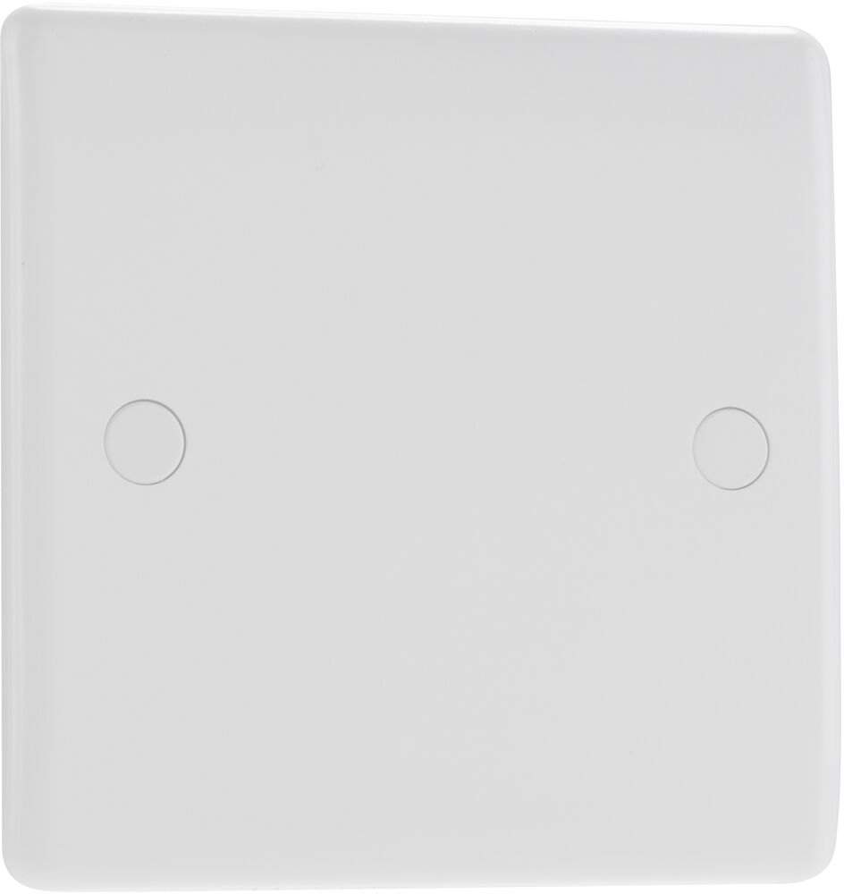 BG Nexus 1 Gang Round Edge Blank Plate White