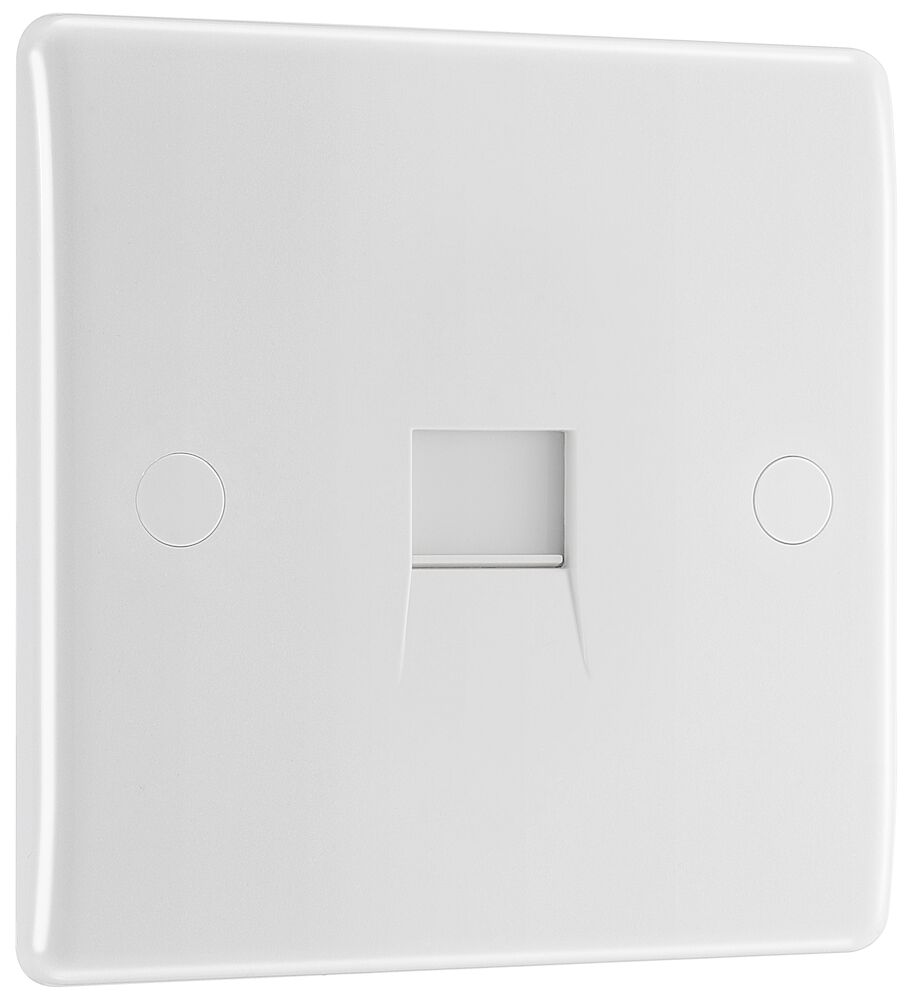 BG Nexus Round Edge 1 Gang Master IDC Telephone Socket White