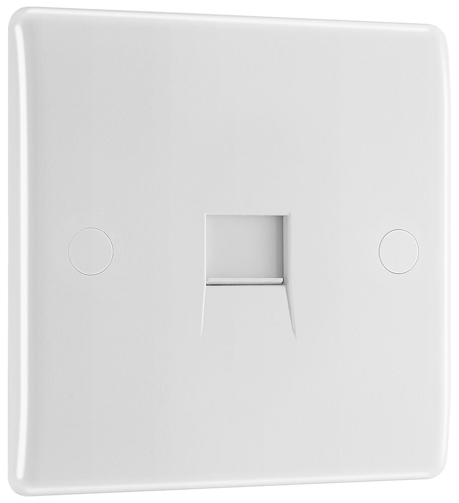 BG Nexus Round Edge 1 Gang Secondary IDC Telephone Socket White