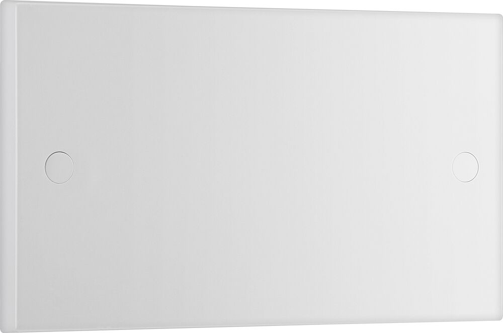 BG 2 Gang Square Edge Blank Plate White