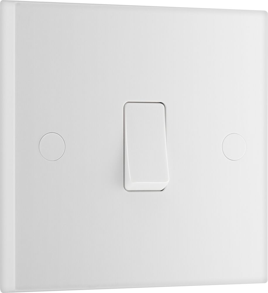 BG 1 Gang 1 Way Square Edge Switch White
