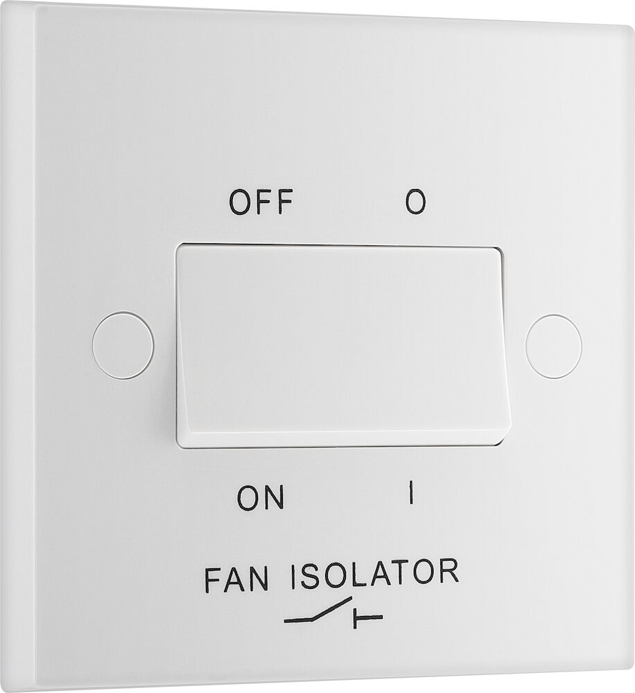 BG 3 Pole Square Edge Fan Isolator Switch White