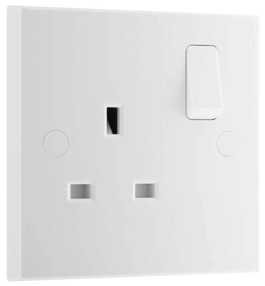 BG 1 Gang 13A DP Single Switched Socket White