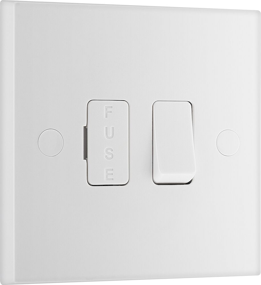 BG 13A Square Edge Switched Fused Spur Unit FCU White