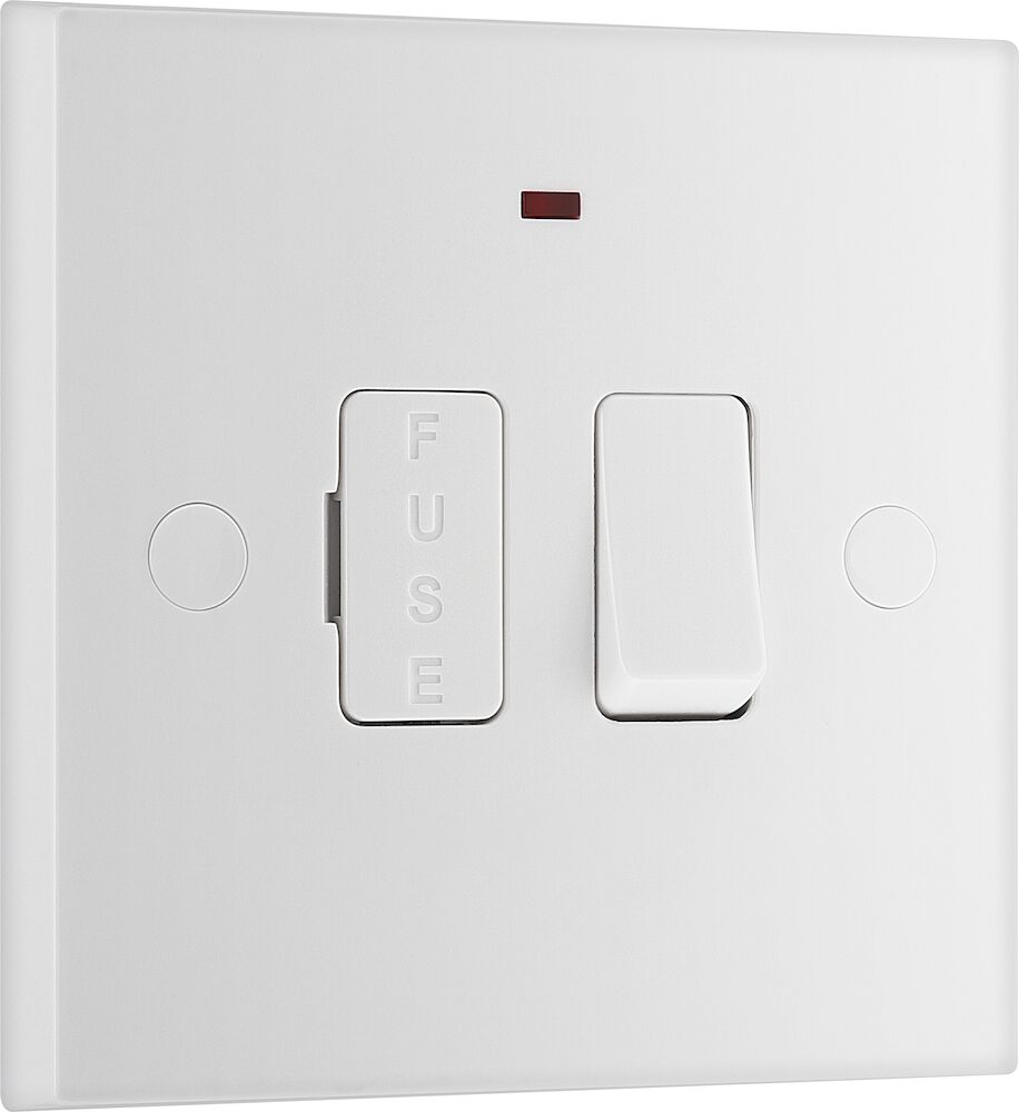 BG 13A Square Edge Switched Fused Spur Unit FCU With Neon White