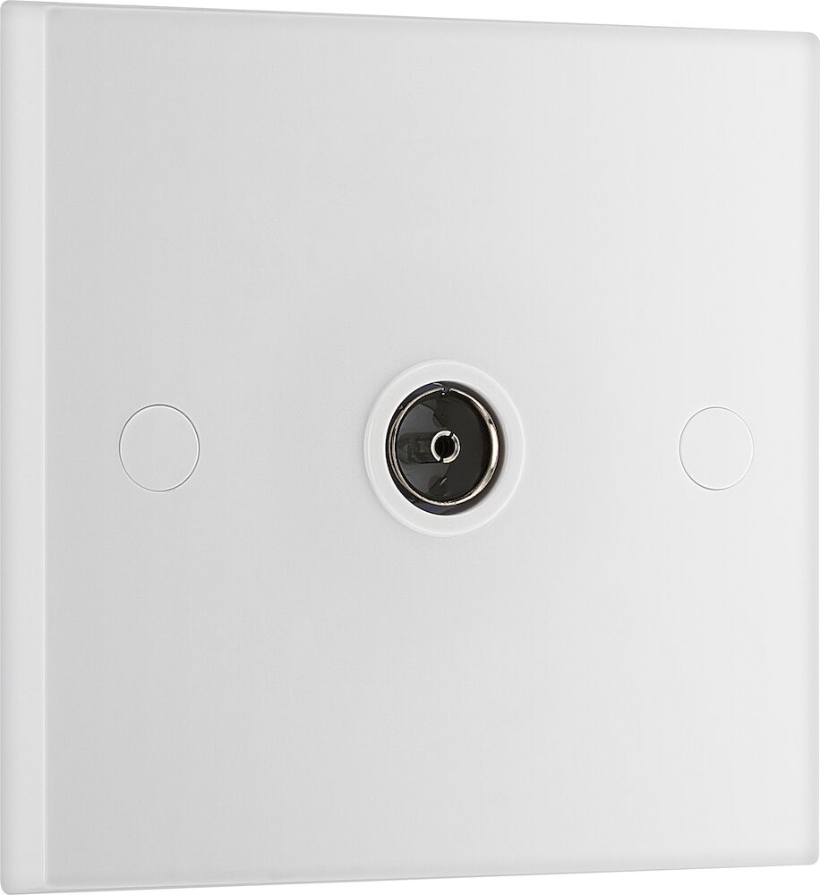 BG 1 Gang Co-Axial Square Edge Socket White