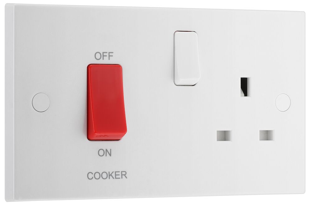 BG 45A DP Square Edge Cooker Unit With Socket White