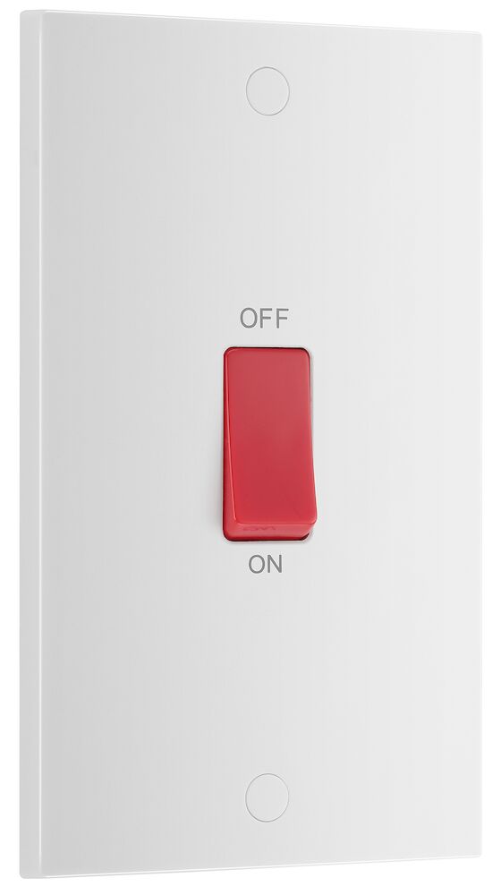 BG 45A DP 2 Gang Plate Switch White