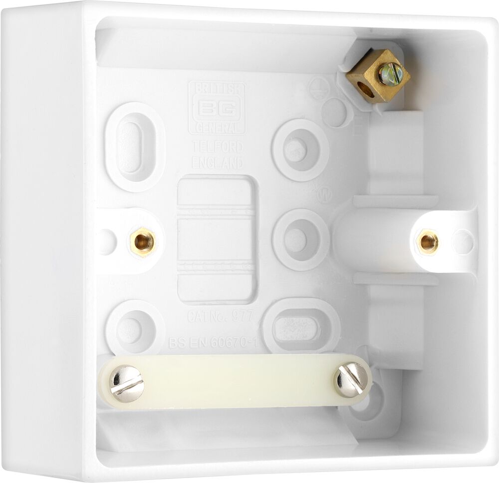 BG 1 Gang 46mm Deep Square Edge Pattress Box