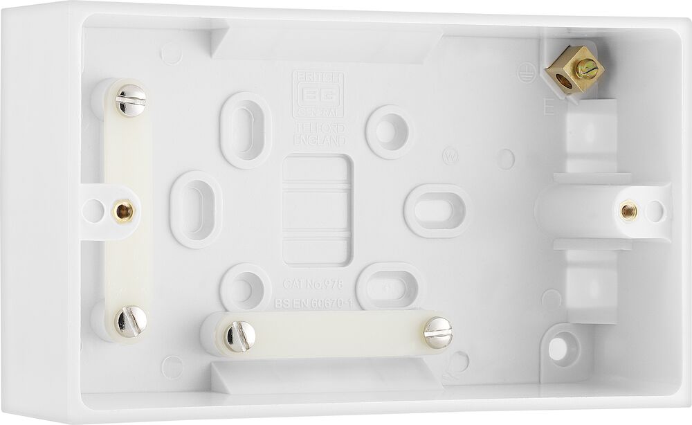 BG 2 Gang 46mm Deep Square Edge Pattress Box