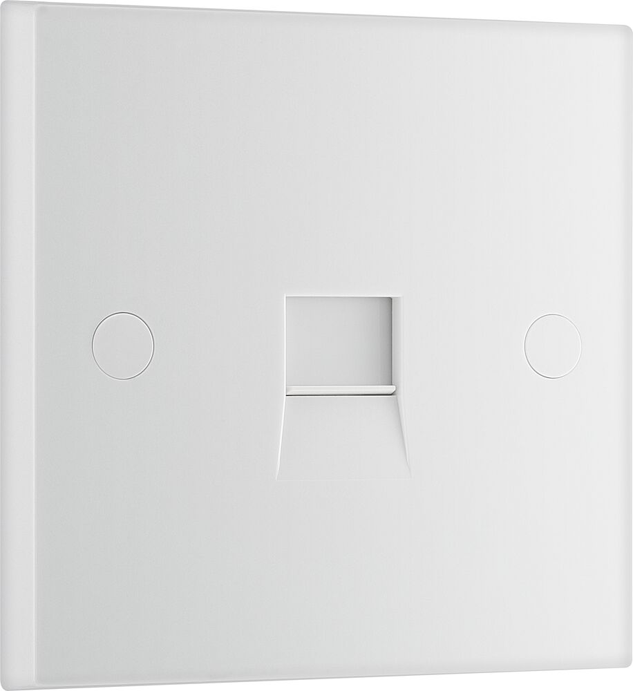 BG 1 Gang Master Telephone Square Edge Socket White