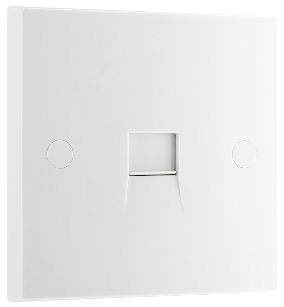 BG 1 Gang Secondary Telephone Square Edge Socket White