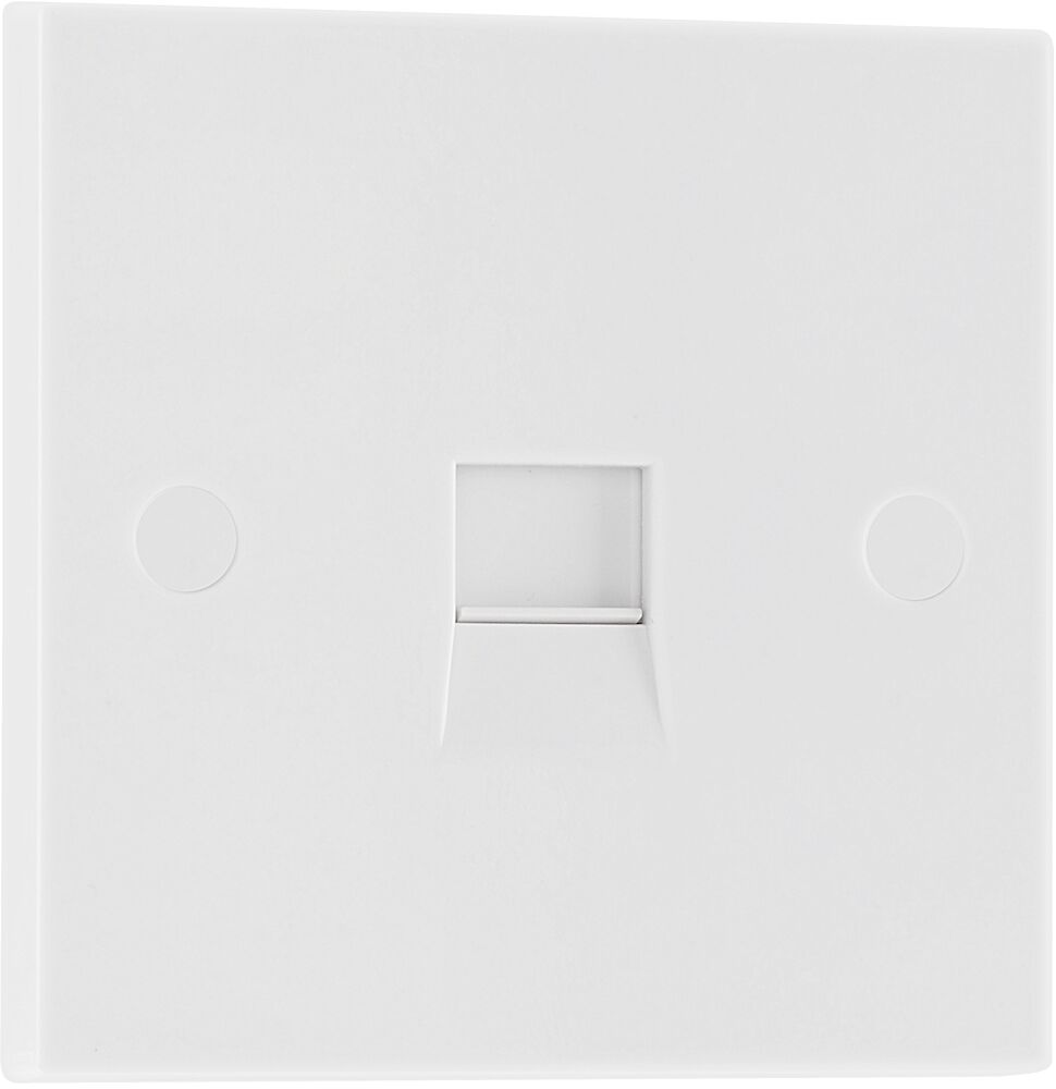 BG 1 Gang RJ11 Data Telephone Square Edge Socket White