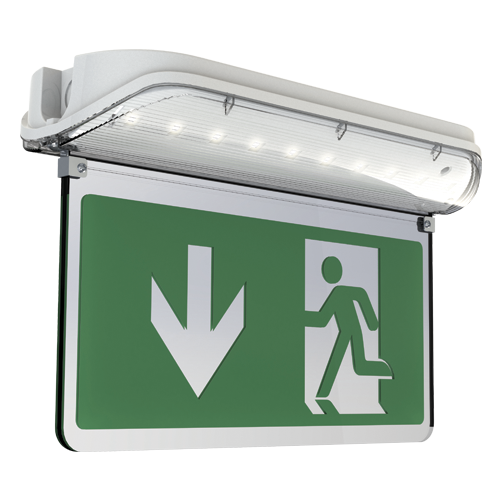 Ansell Harrier 5W IP65 Emergency Self Test Hanging Blade Exit Sign