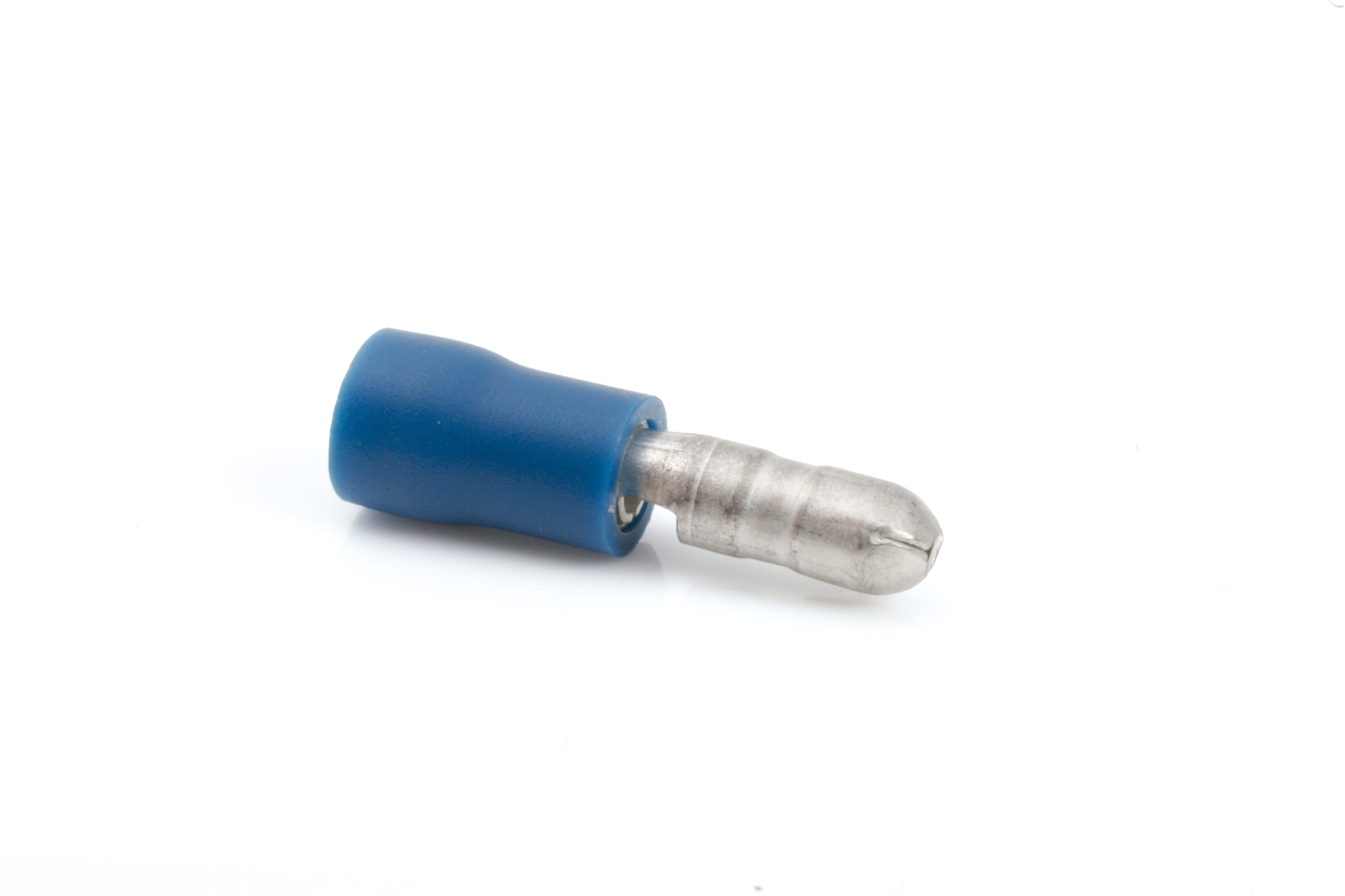 Term Tech 4mm Pre-Insulated Male Bullet Terminal Blue (Pack of 100)