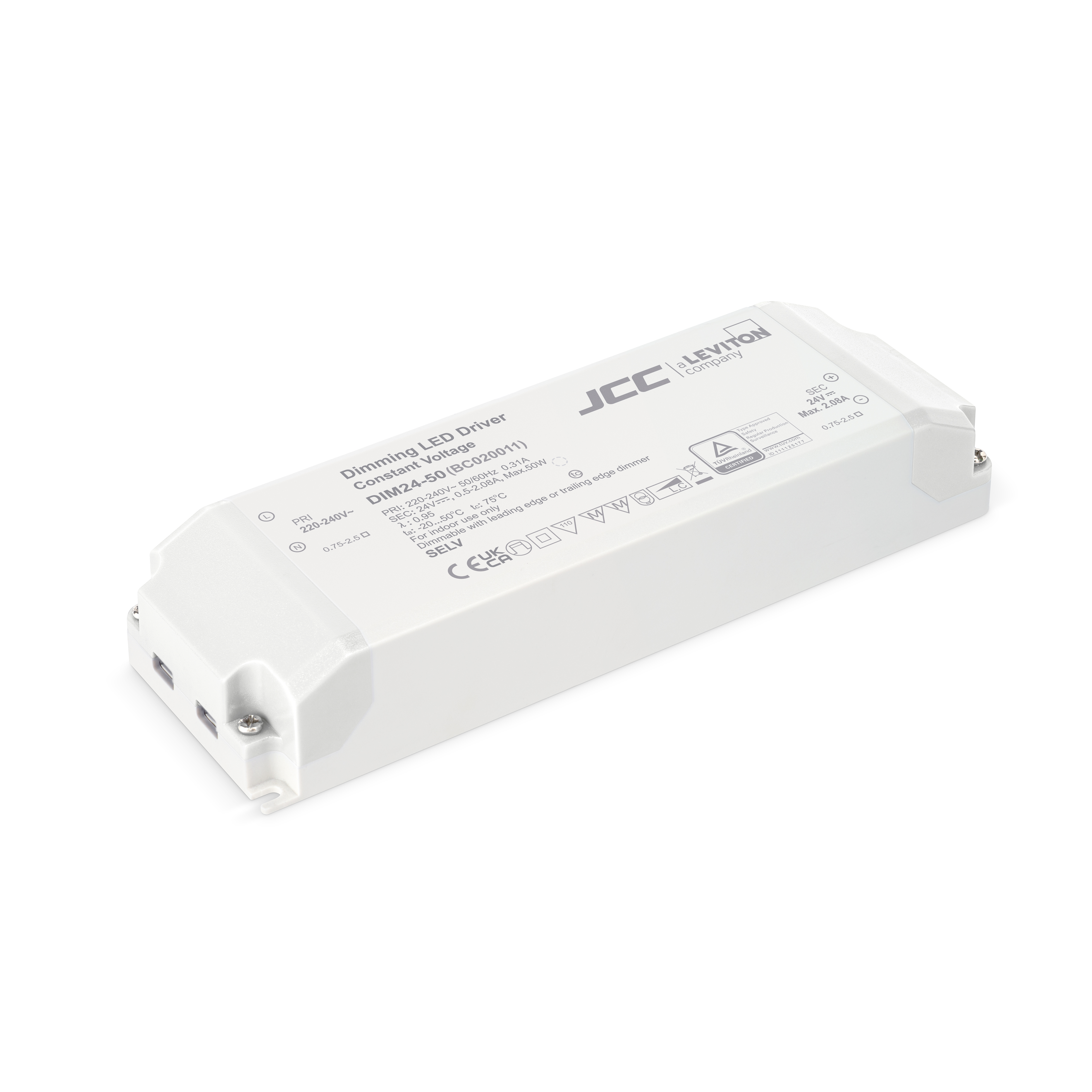 JCC 50W 24V Triac Dimmable LED Driver IP20