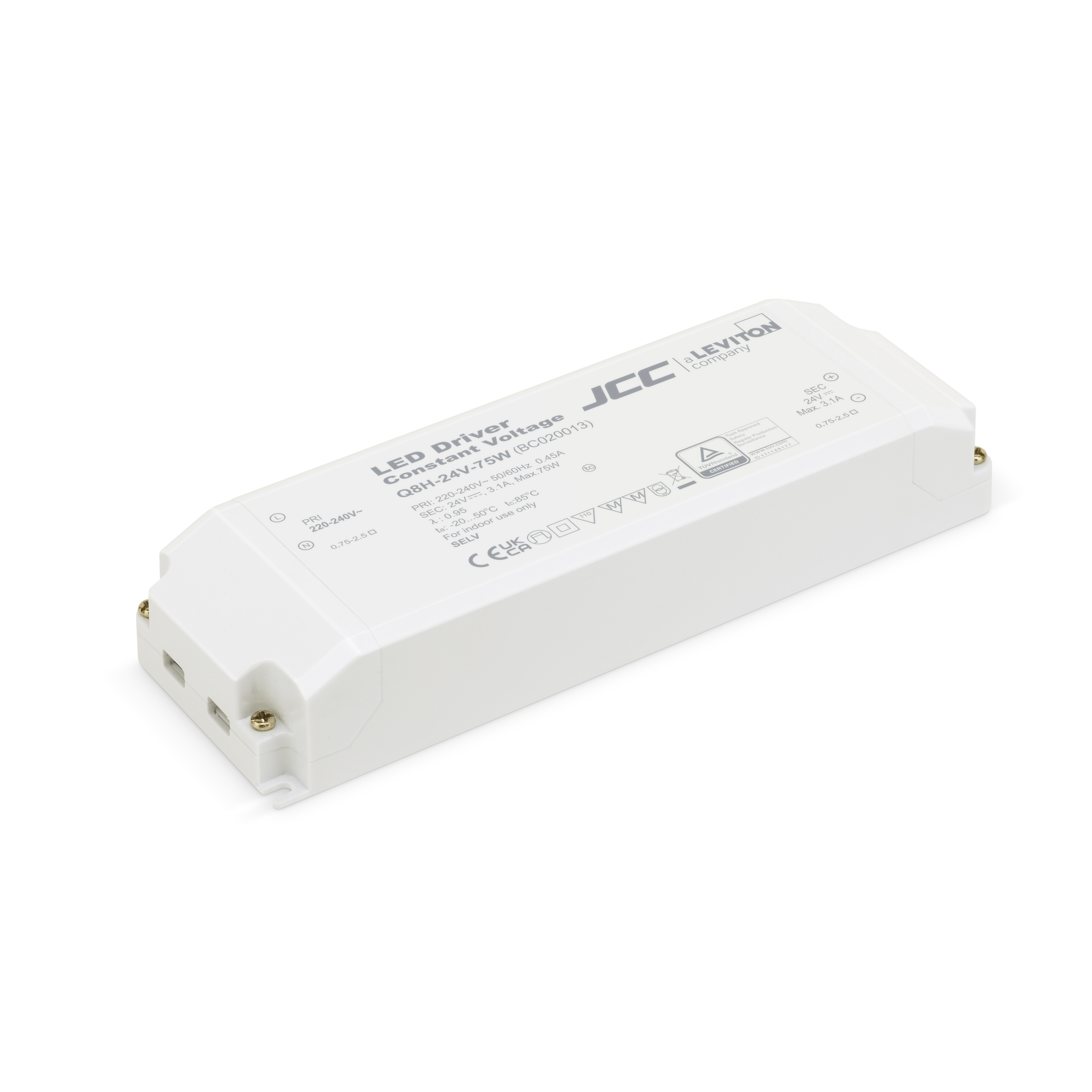 JCC 24V 75W Non Dimmable LED Driver IP20 5 Year Warranty