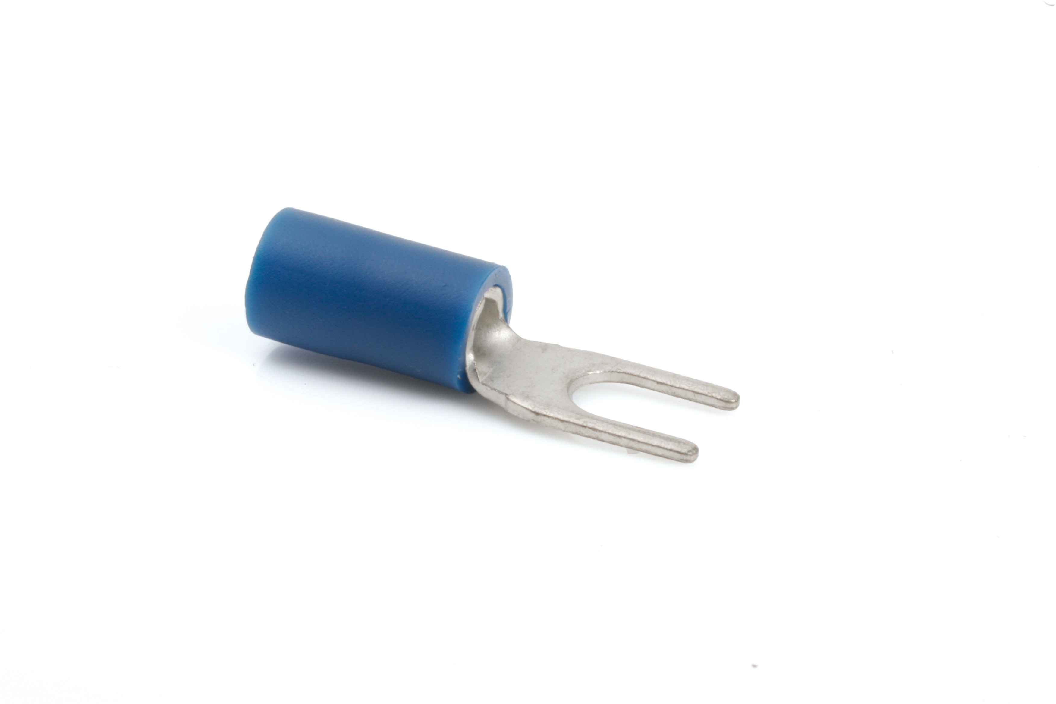 Term Tech 6.5mm Pre-Insulated Fork Terminal Blue (Pack of 100)
