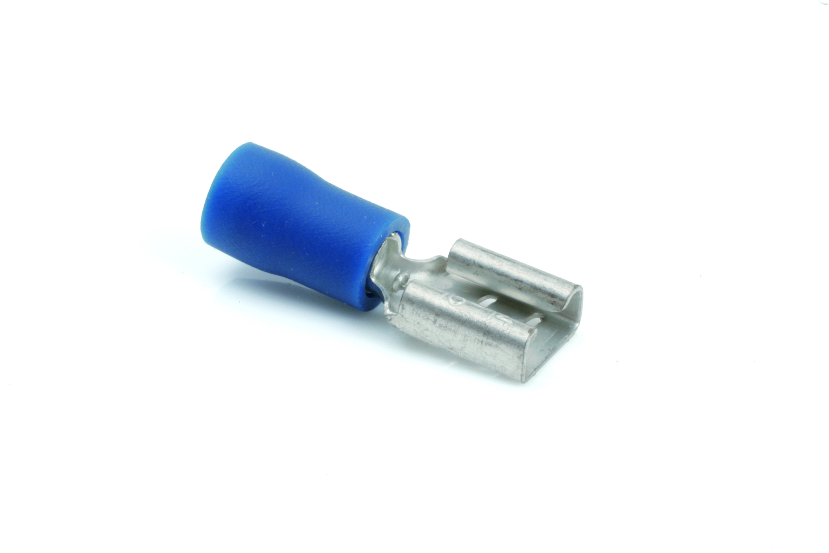 Term Tech 4.8mm Pre-Insulated Female Push-On Terminal Blue (Pack of 100)