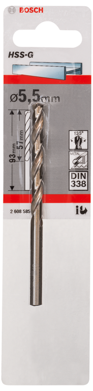 Bosch HSS Drill Bit 5.5mm x 93mm (Pack of 1)
