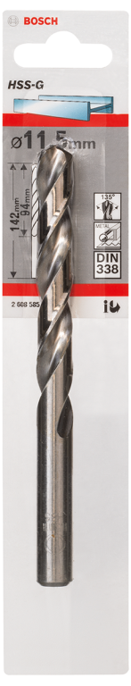 Bosch HSS Drill Bit 11.5mm x 142mm (Pack of 1)