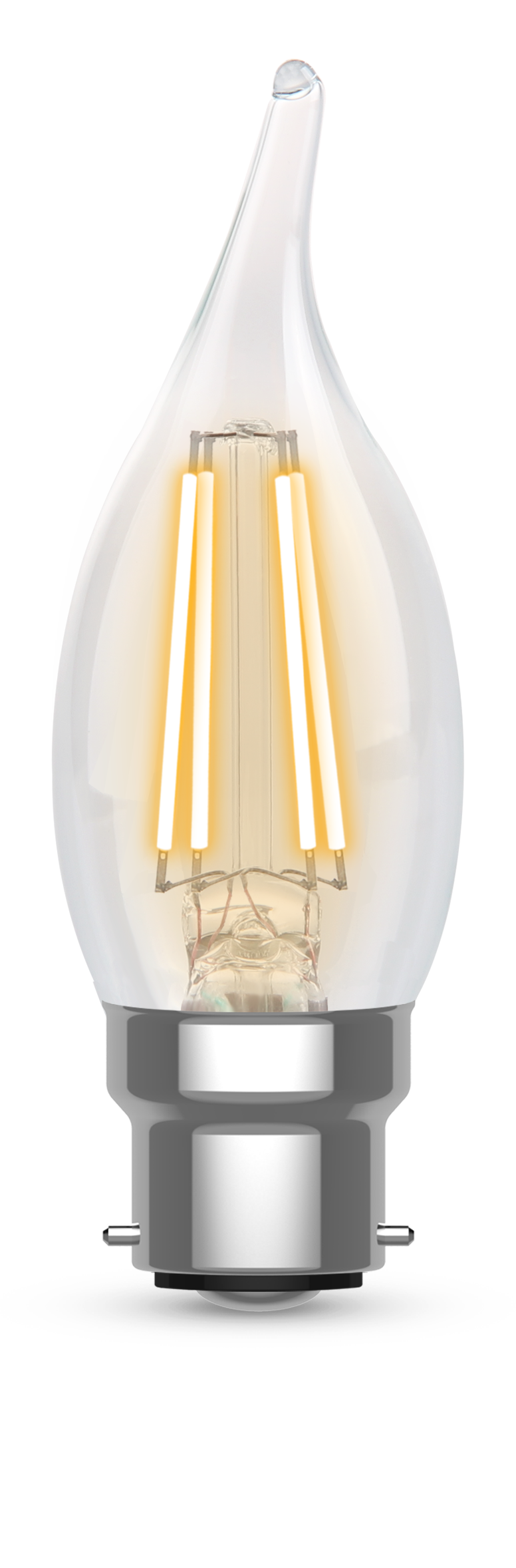 Kosnic 470lm 4.2W B22 LED Dimmable Bent-tip Clear Filament Candle Lamp 2700K