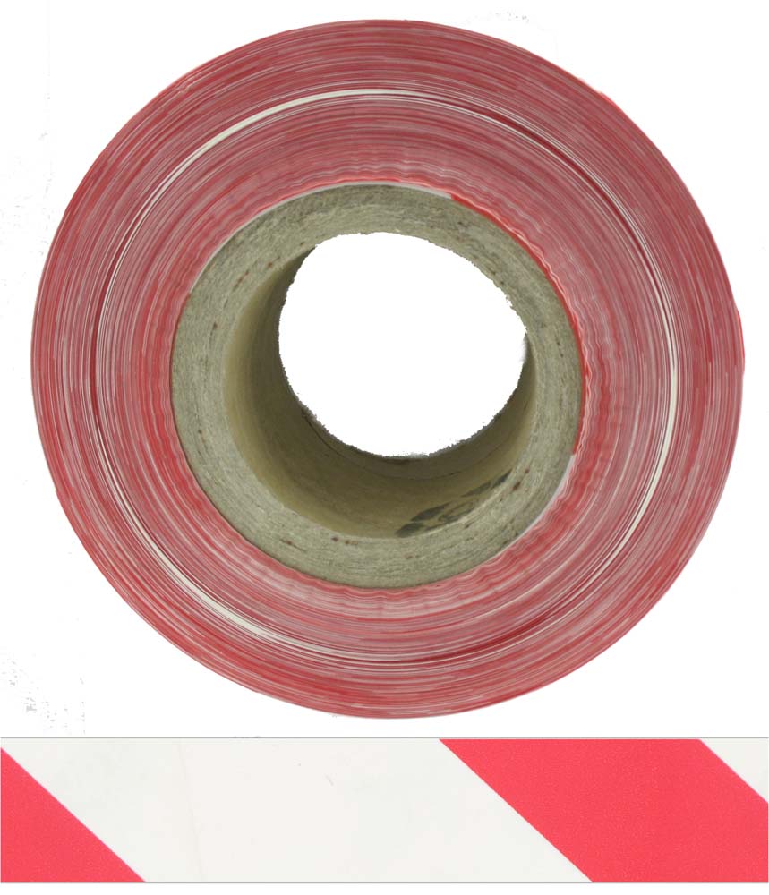 Deligo 75mm Red/White Barrier Tape (500m Roll)