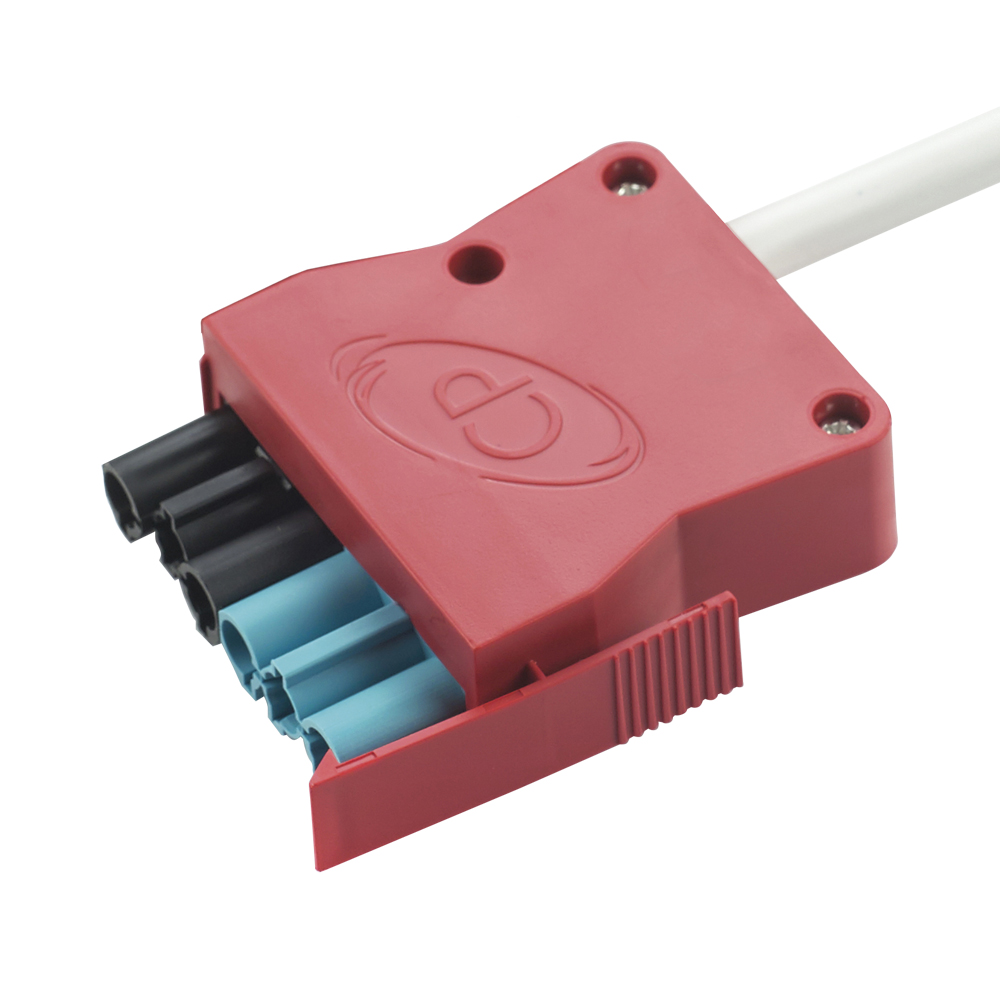 CP Electronics 1.0mm 4 Core Luminaires Lead with 6 Pole Red Plug (8m Length Black/Blue Connectors)